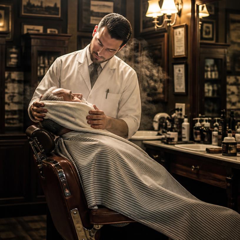 Traditional hot towel shave at Barber 1978